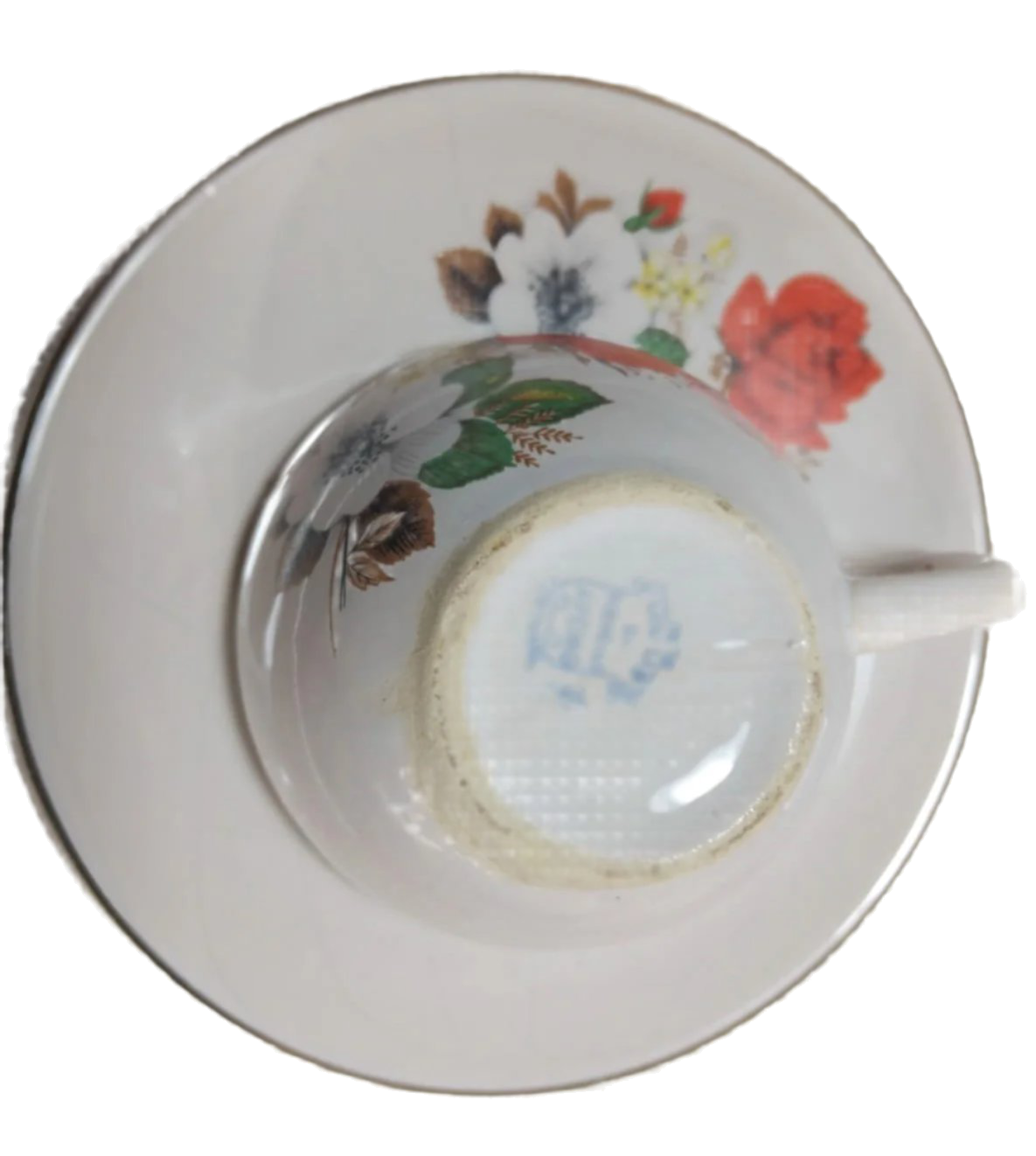 19th-Century Aveiro Factory Hand-Painted Floral Tea Set