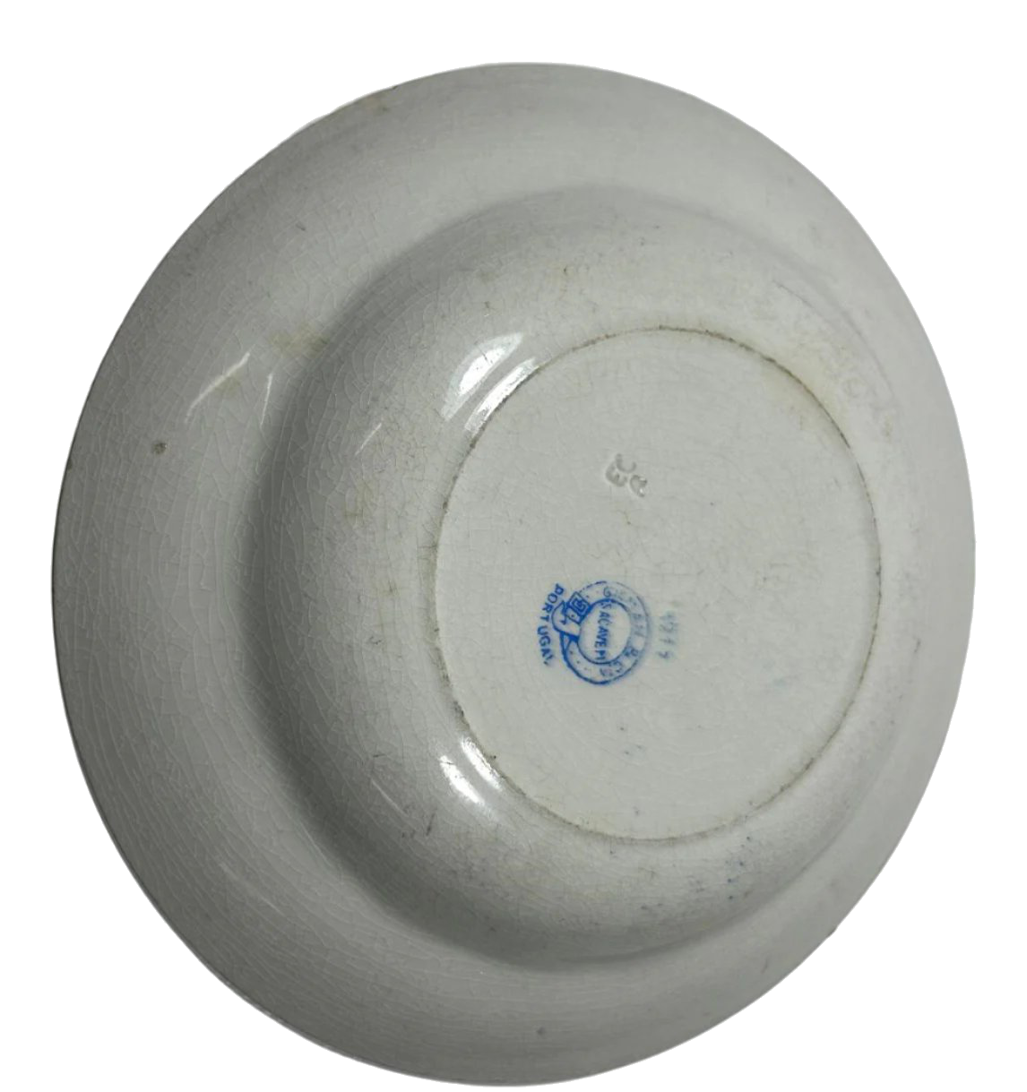 19th-Century Sacavém Scalloped Blue and White Bowl