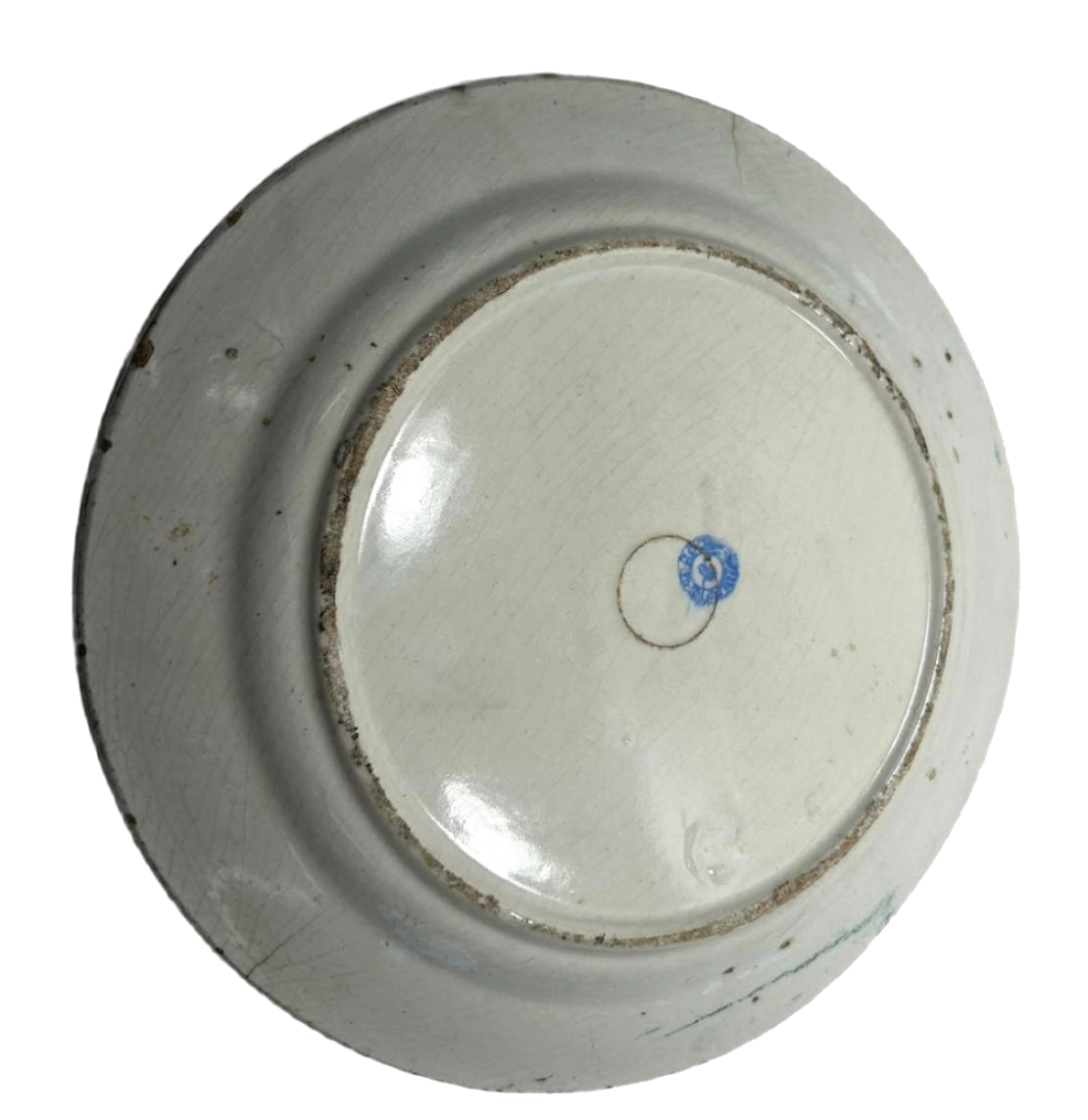 19th-Century Gala Factory Plate with Special Green Glaze