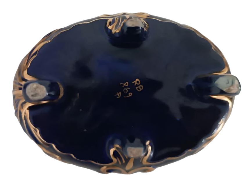 Alcobaça Blue Motif Candle Holder and Jewelry Box Set