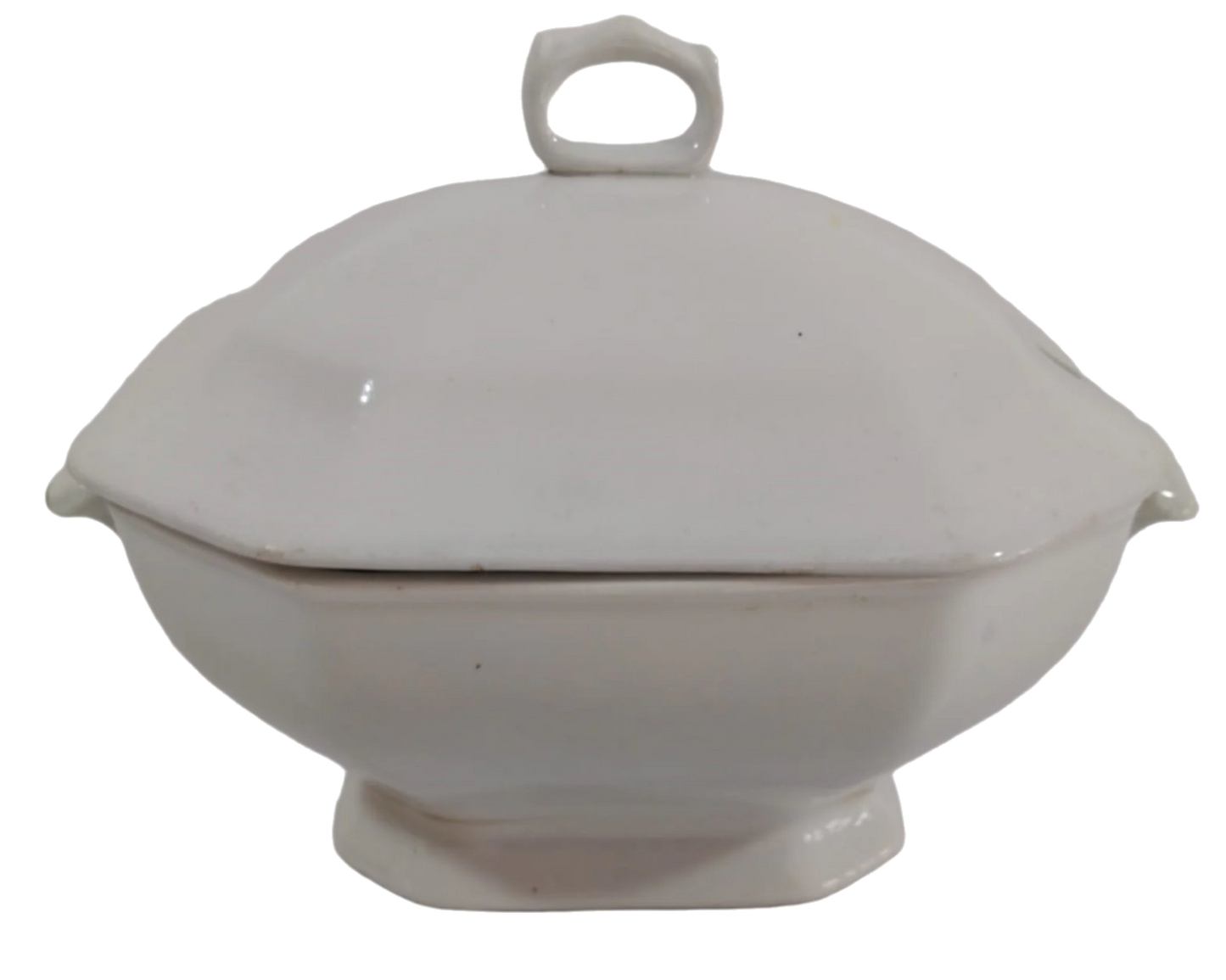 Antique 19th Century Aveiro Porcelain Small Tureen – Octagonal Design