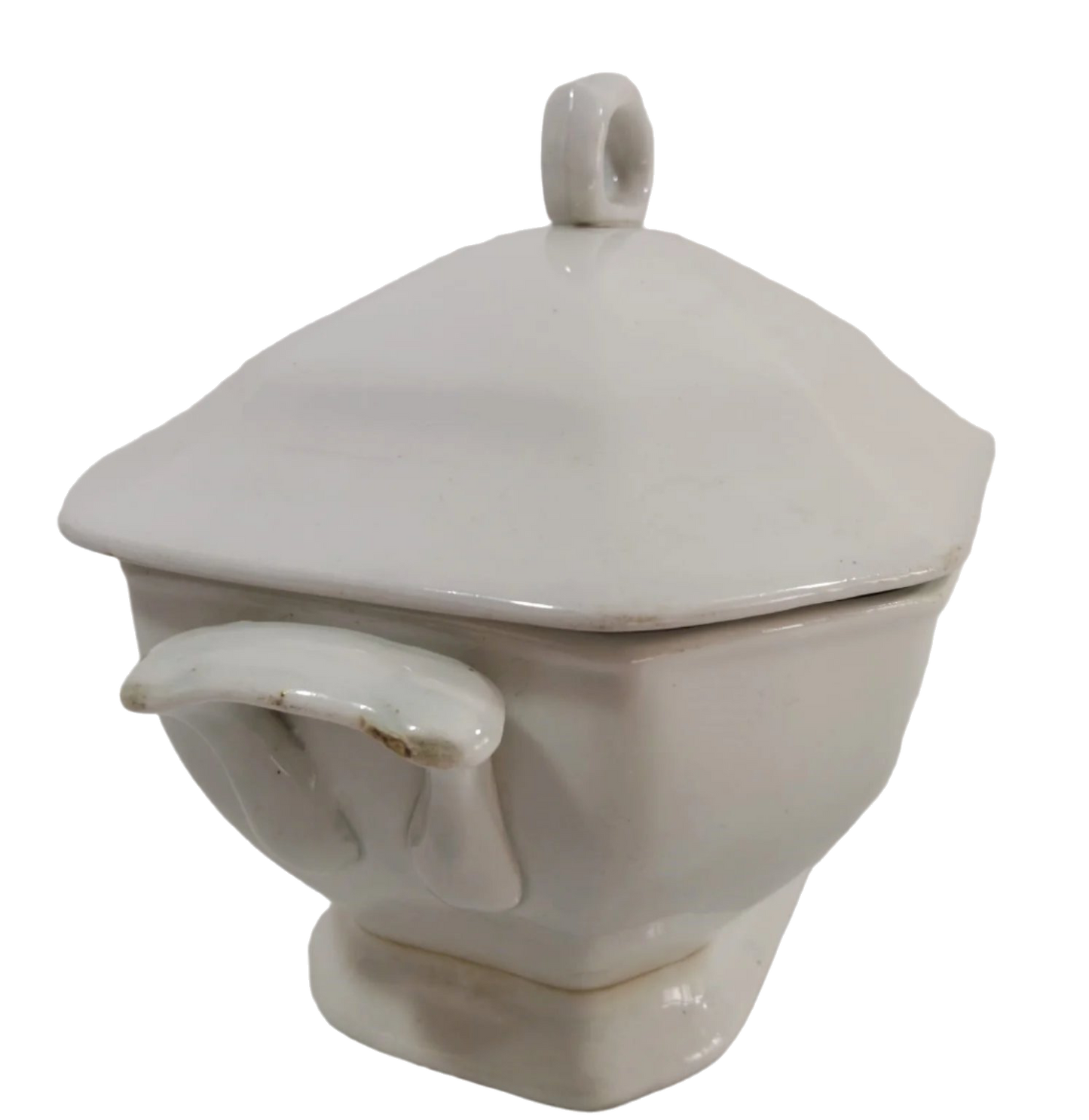 Antique 19th Century Aveiro Porcelain Small Tureen – Octagonal Design