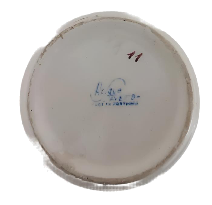 Hand-Painted Floral Pot from Aveiro