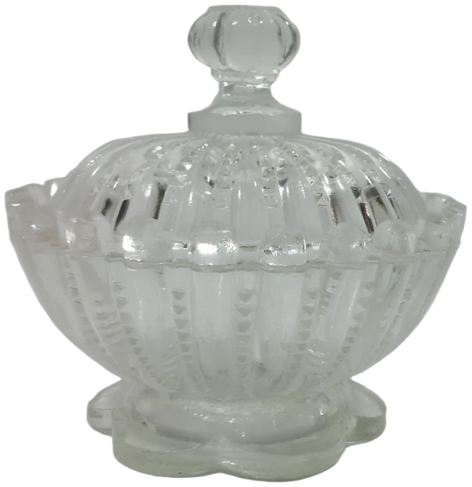Mid-Century Crystal Lidded Box – Italian Design, 1940s–1950s