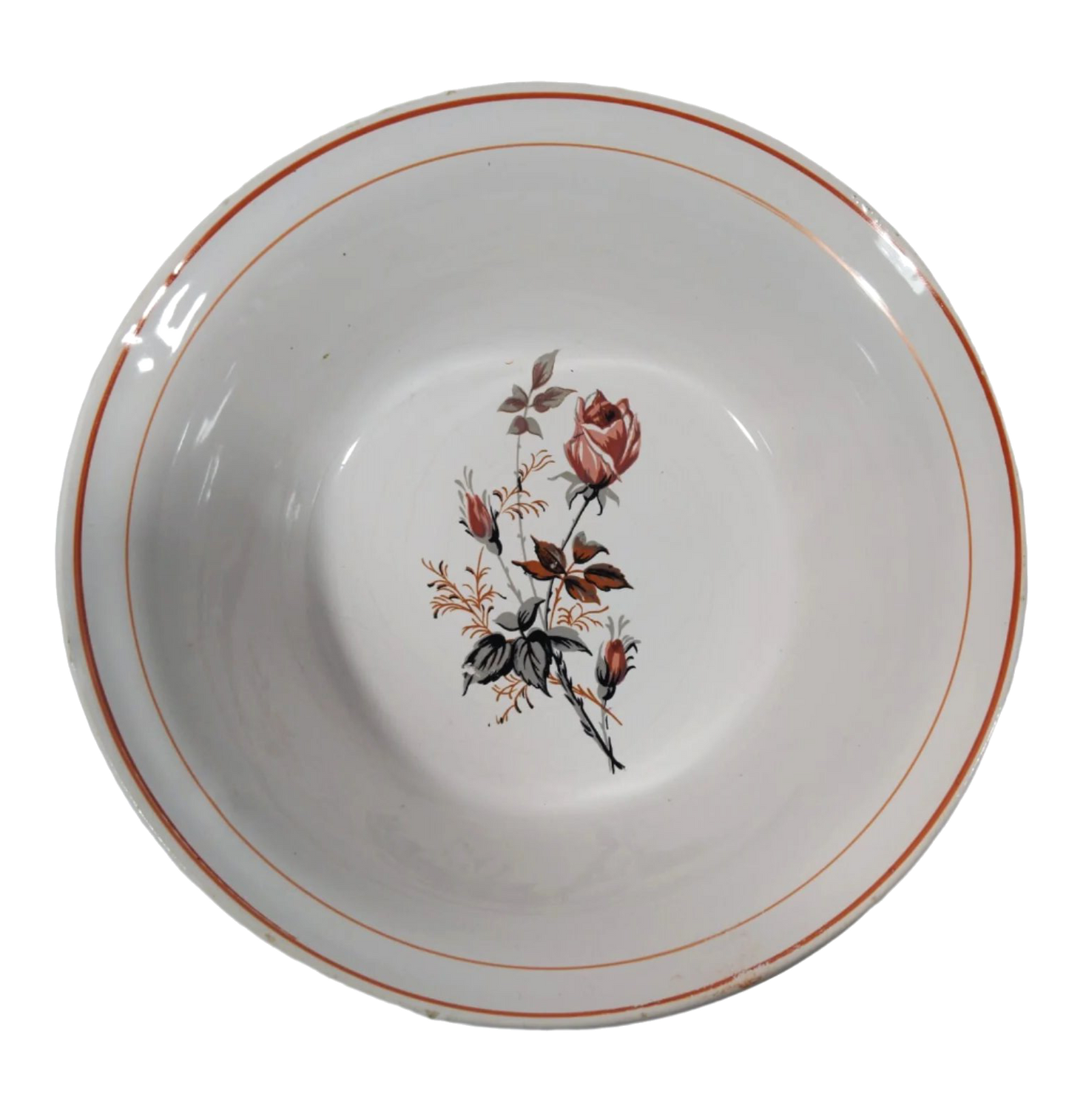 Pair of Aveiro Hand-Painted Salad Bowls with Floral Motif, 19th Century