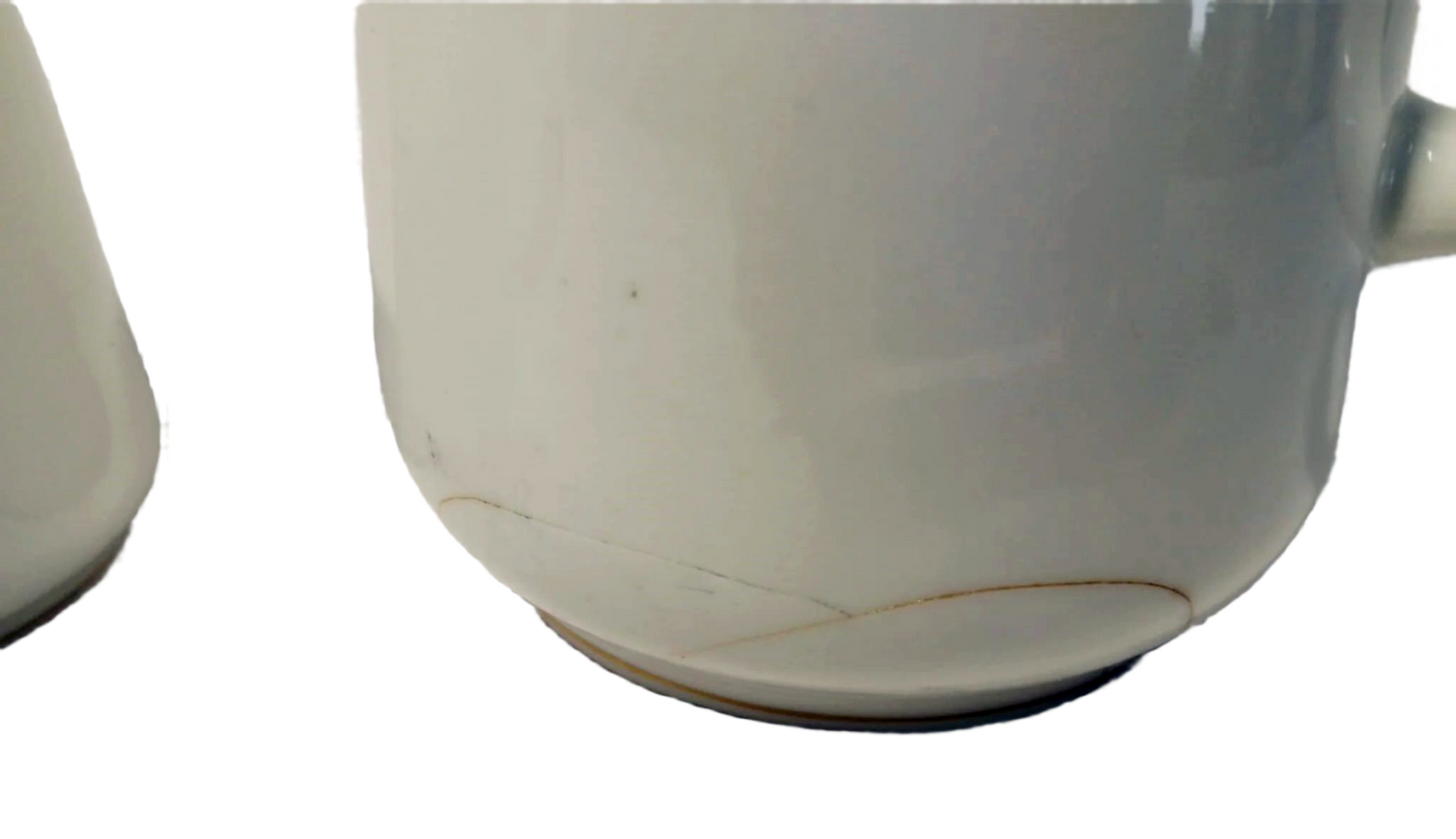 Pair of Vintage Vista Alegre Gold-Rimmed Serving Pitchers – 1950s-60s