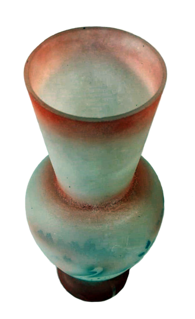 Vintage Glass Vase with Swan Motif – 1950s-1960s