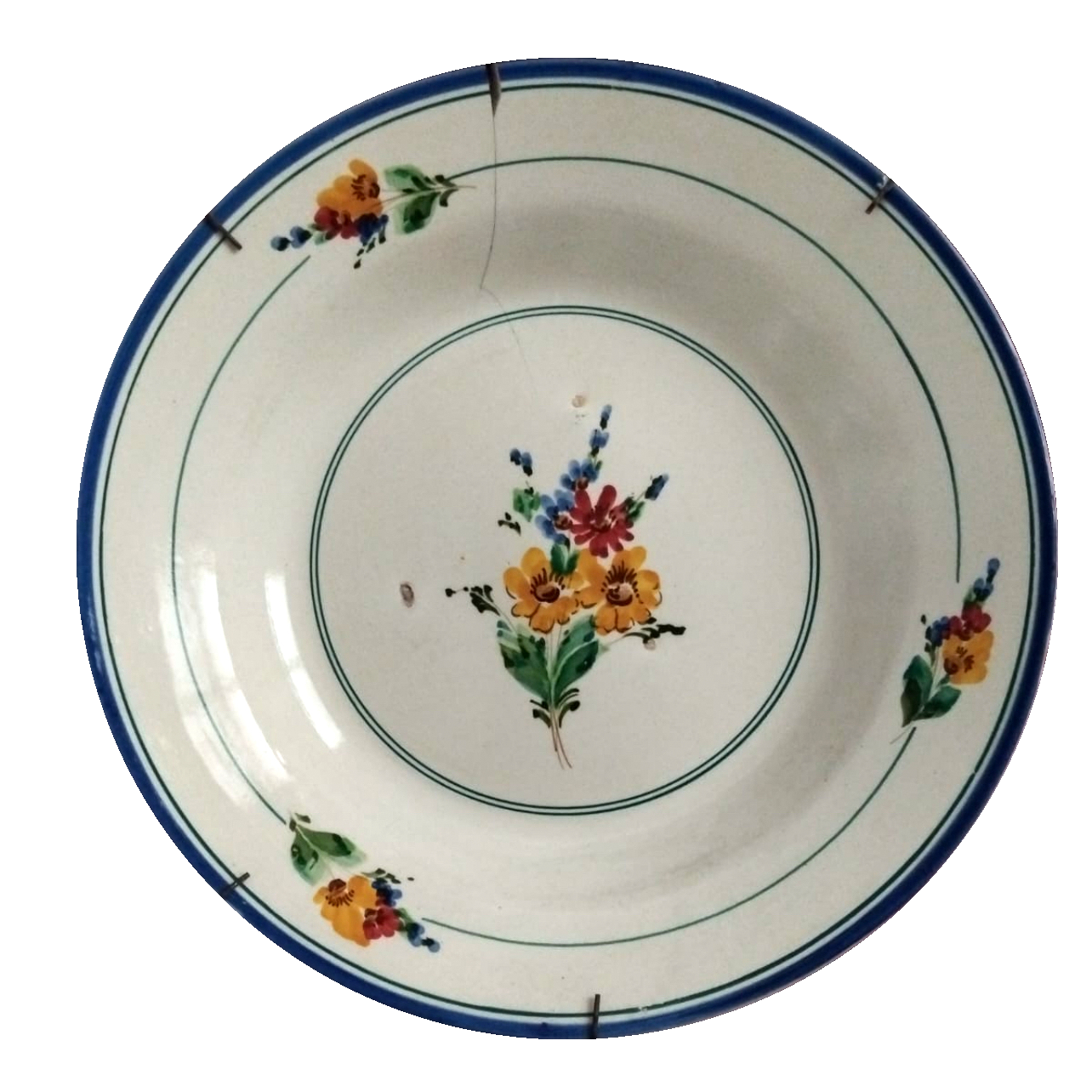 18th-Century Portuguese Hand-Painted Plate (Aveiro) – 40 cm