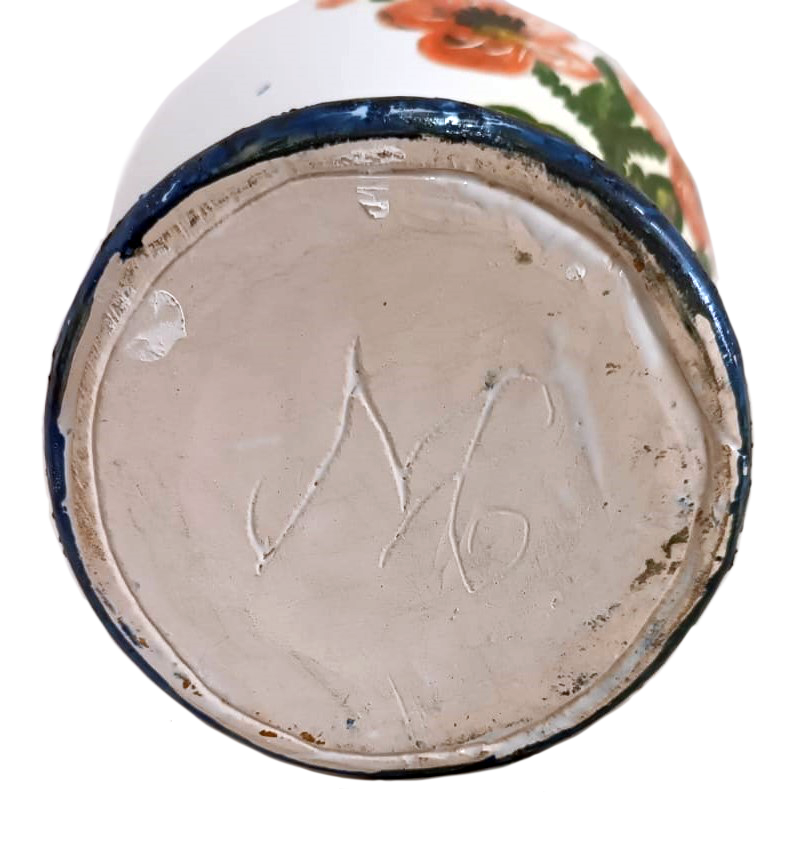 18th Century Massarelos Pottery Vase with Floral Motif