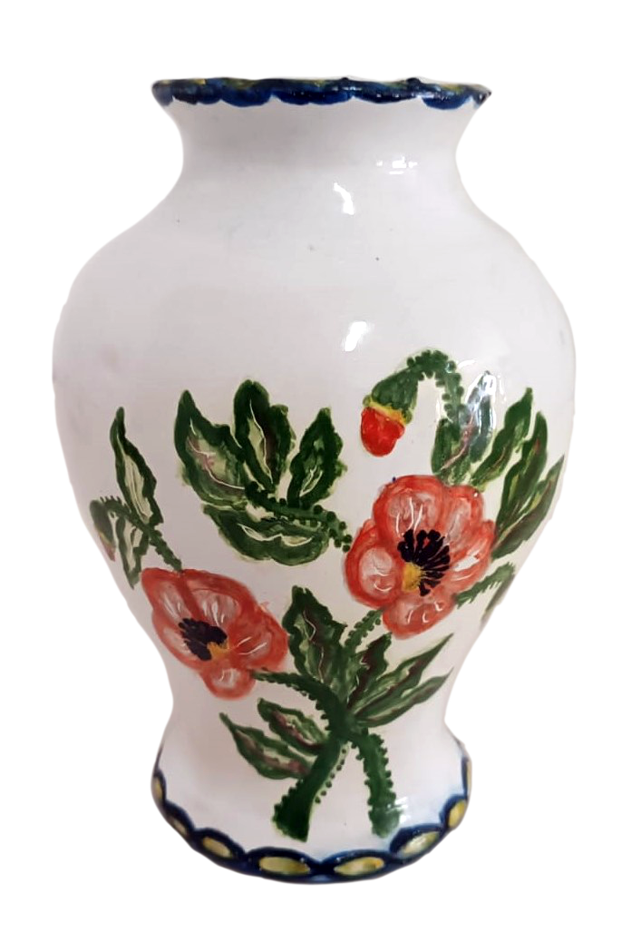 18th Century Massarelos Pottery Vase with Floral Motif