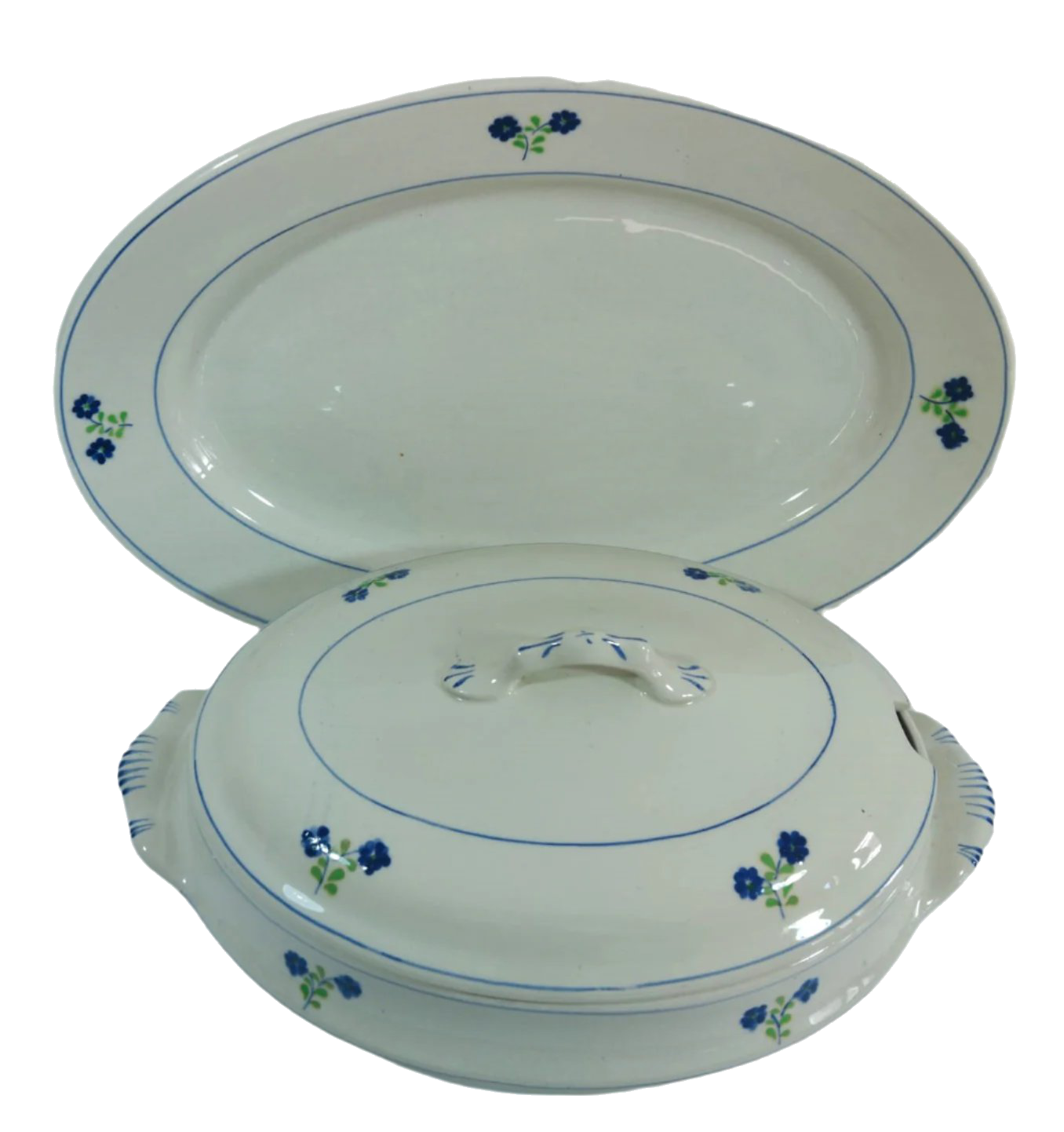 1900 Sacavém Floral Blue Dinnerware Set – 16-Piece Collection