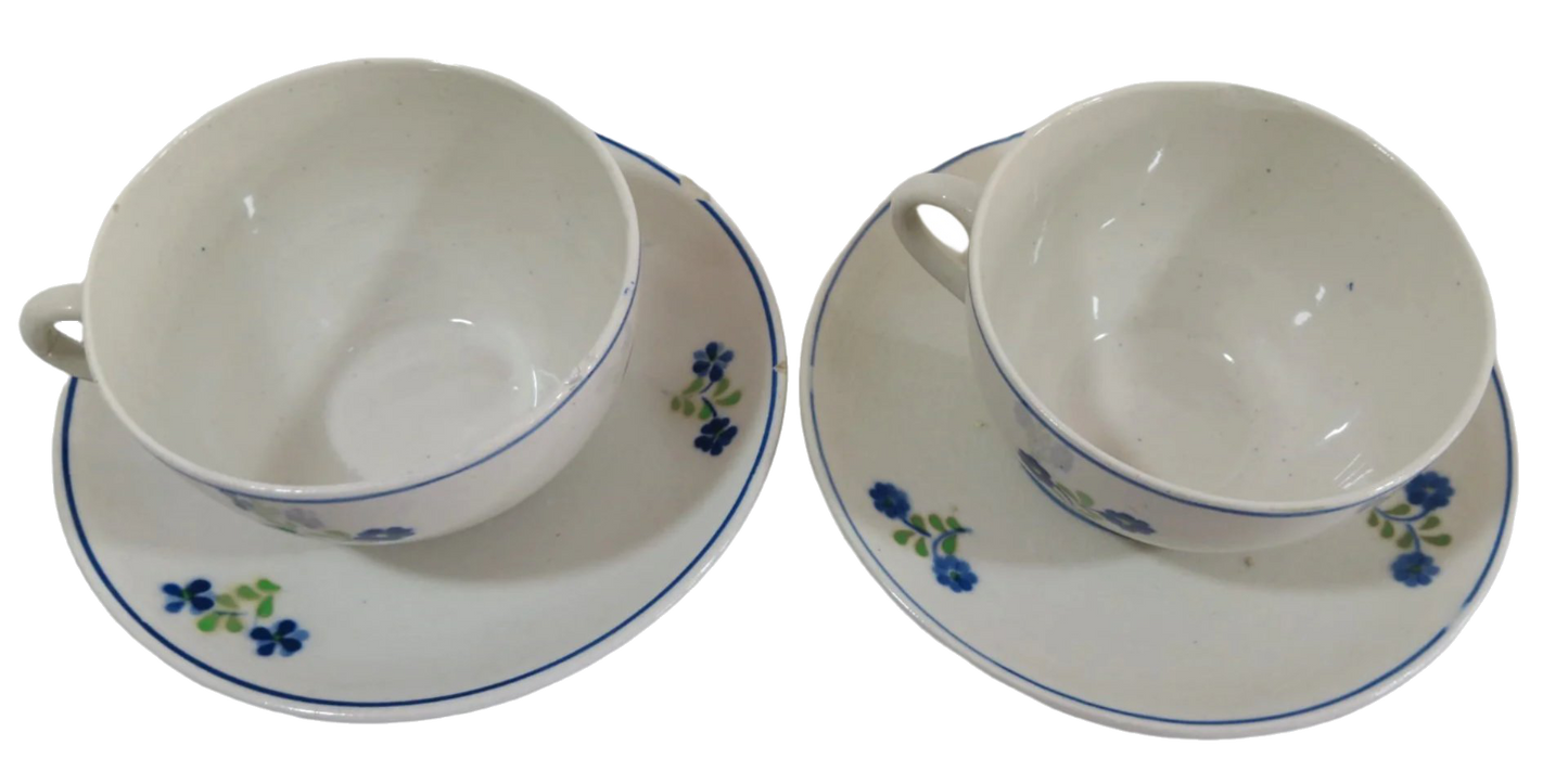1900 Sacavém Floral Blue Dinnerware Set – 16-Piece Collection