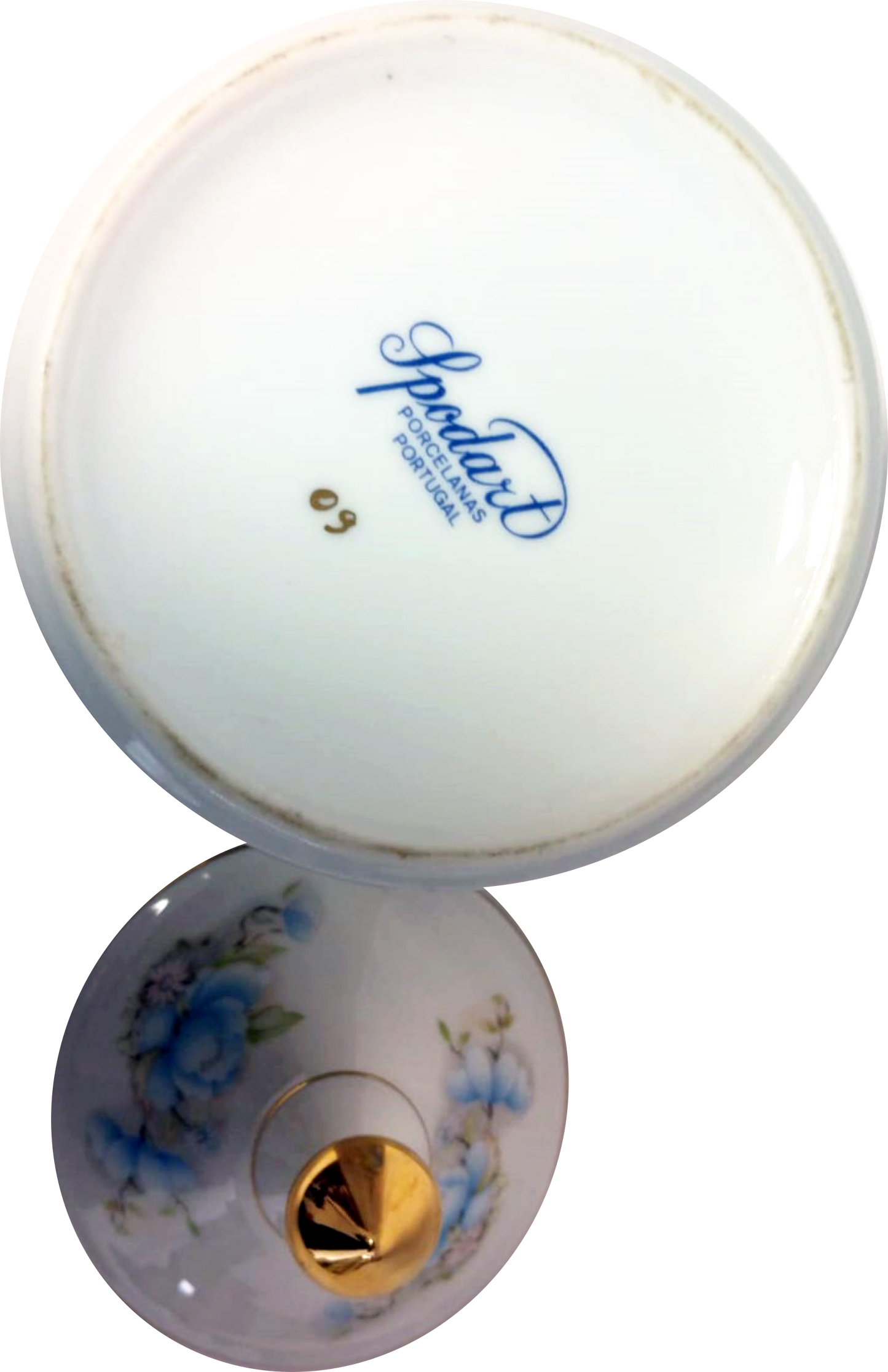 1950s–60s Portuguese Floral Porcelain Jar by Spodeart