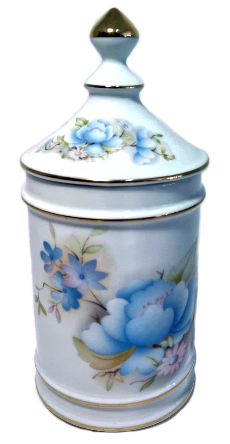 1950s–60s Portuguese Floral Porcelain Jar by Spodeart