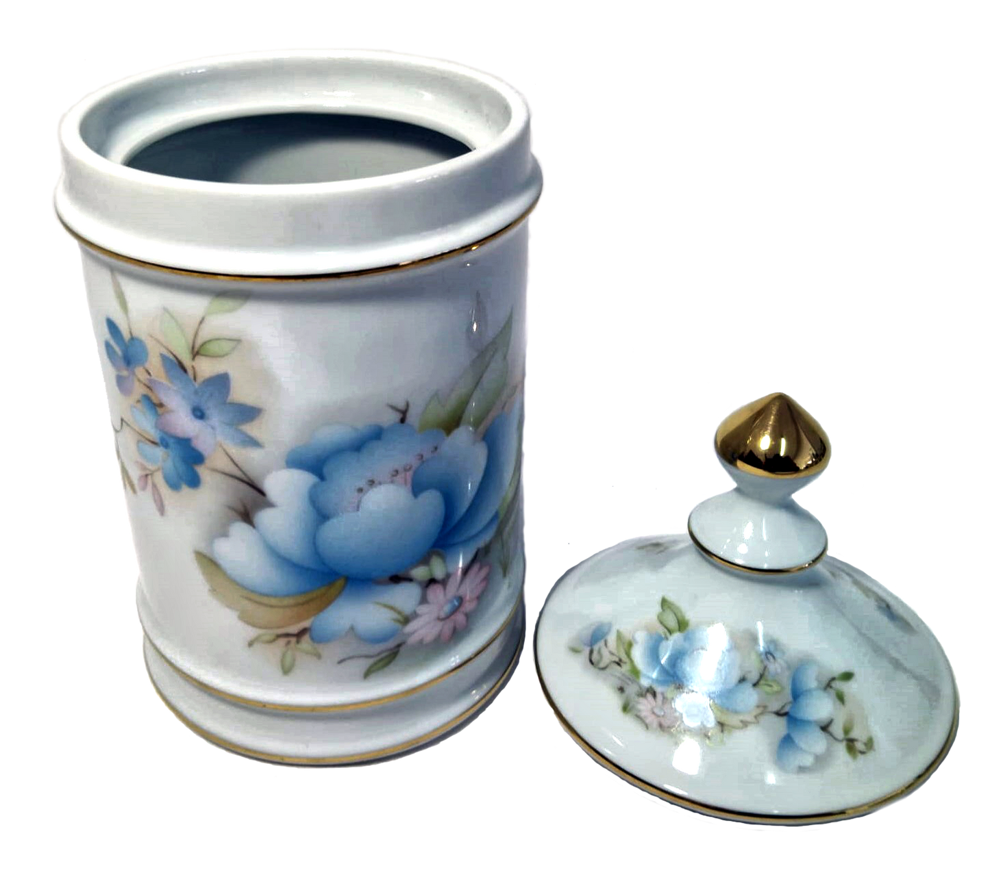 1950s–60s Portuguese Floral Porcelain Jar by Spodeart