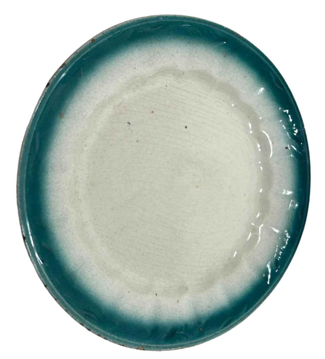 19th-Century Gala Factory Plate with Special Green Glaze