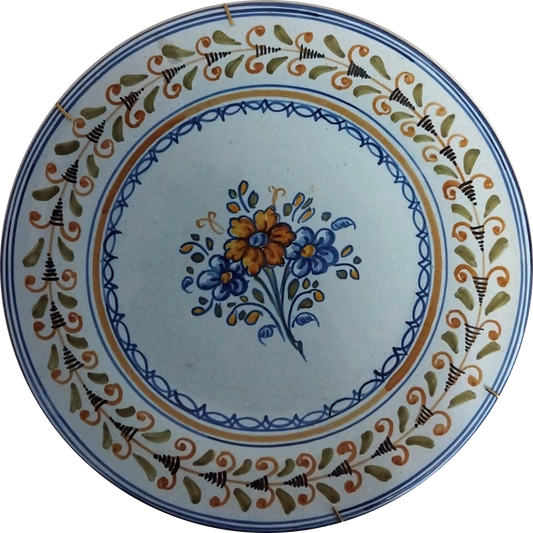 19th Century Cabricense Plate with Floral Motif