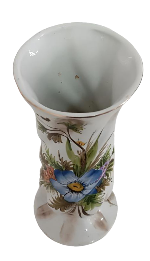 English Floral Porcelain Vase, Early 1900s