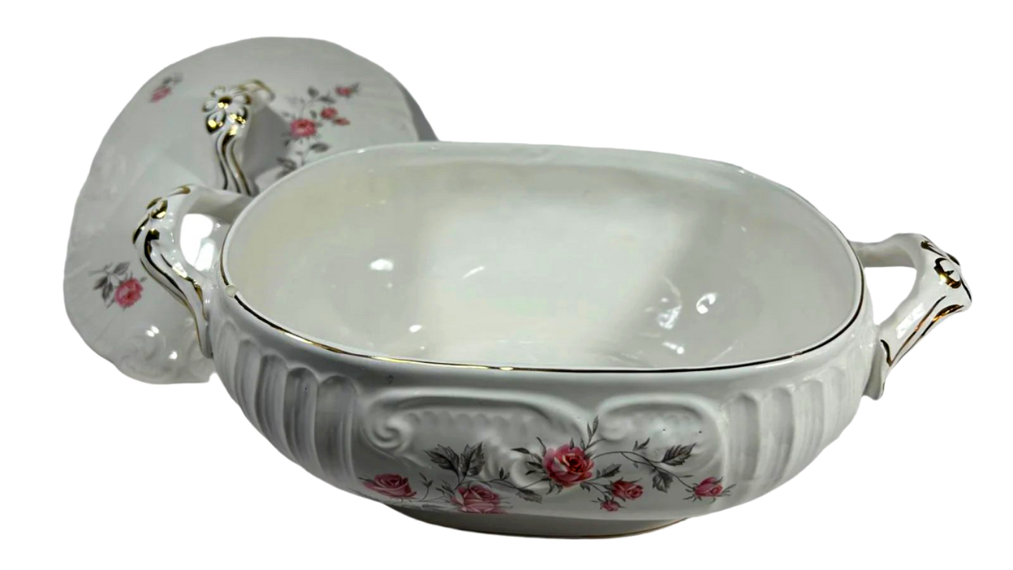 Exquisite 19th-Century Coimbra Porcelain Tureen and Platter Set