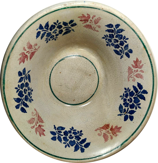 Requintada tigela de salada floral Gaia do século XIX