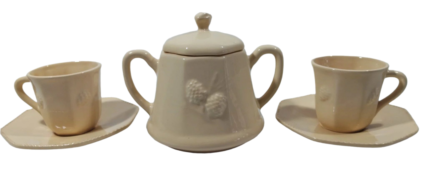 Service à thé Gaia avec sucrier et 3 tasses, années 1920-1930