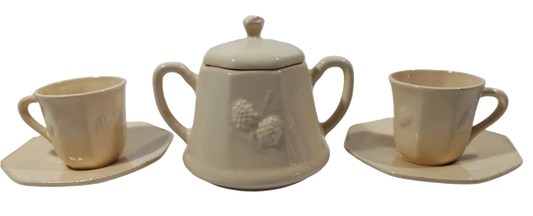 Gaia Tea Set with Sugar Bowl and 3 Cups, 1920s–1930s