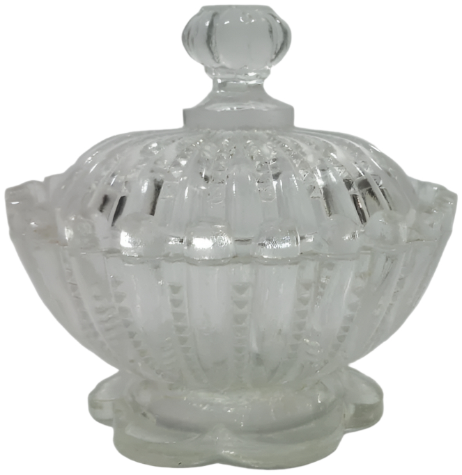 Mid-Century Crystal Lidded Box – Italian Design, 1940s–1950s