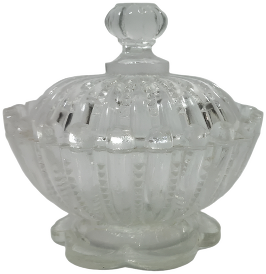 Mid-Century Crystal Lidded Box – Italian Design, 1940s–1950s