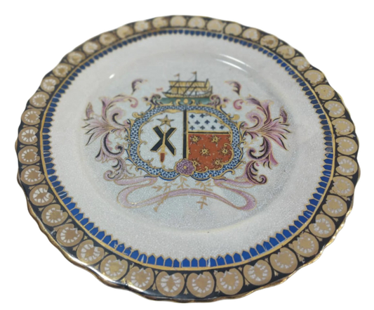Modern Coimbra Factory Decorative Plate with Heraldic Design