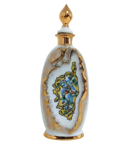 Napoleonic Limoges Porcelain Bottle with Corsica Motif