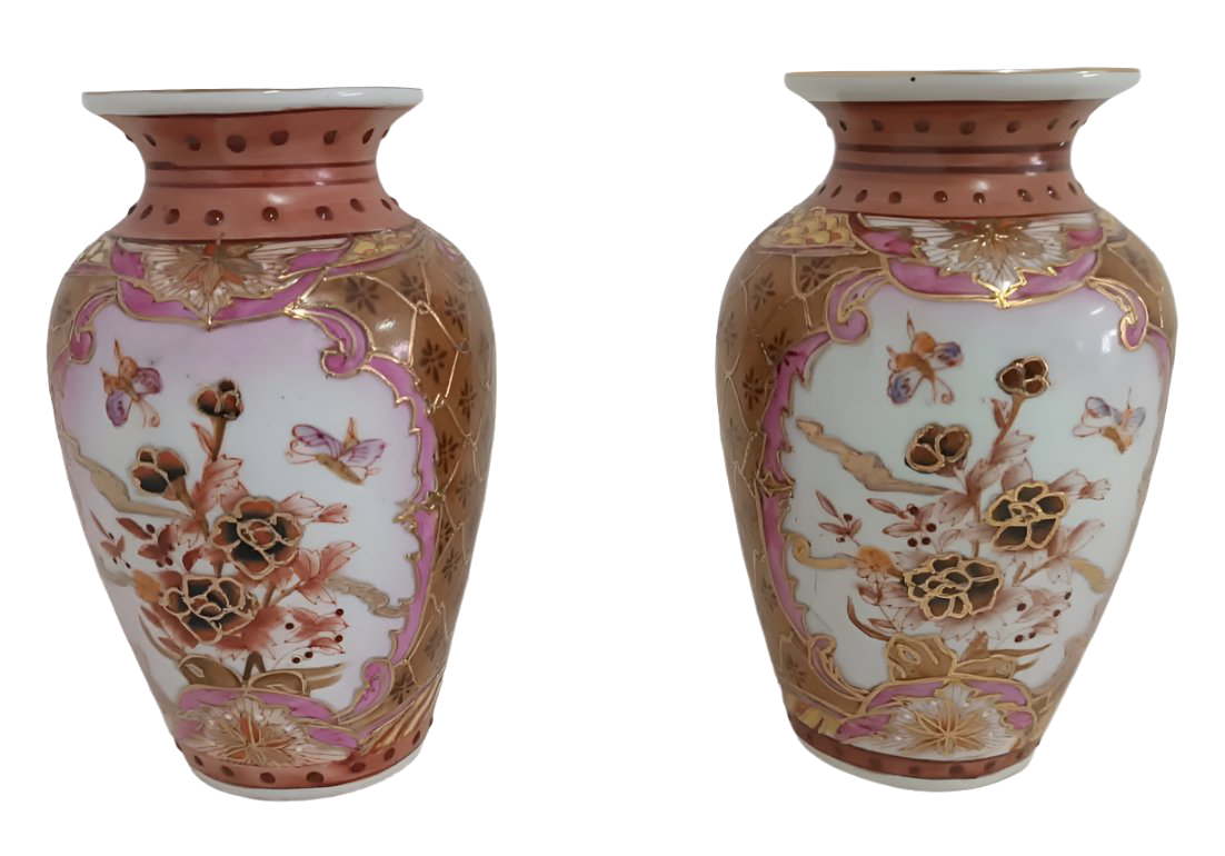 Paire de pots décoratifs chinois du milieu du siècle