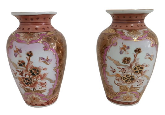 Par de vasos decorativos chineses de meados do século