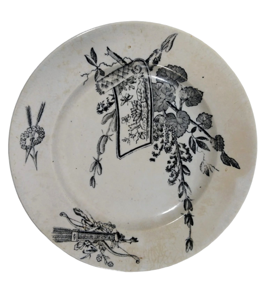 Sacavém Florida Collection Decorative Plate, 19th Century