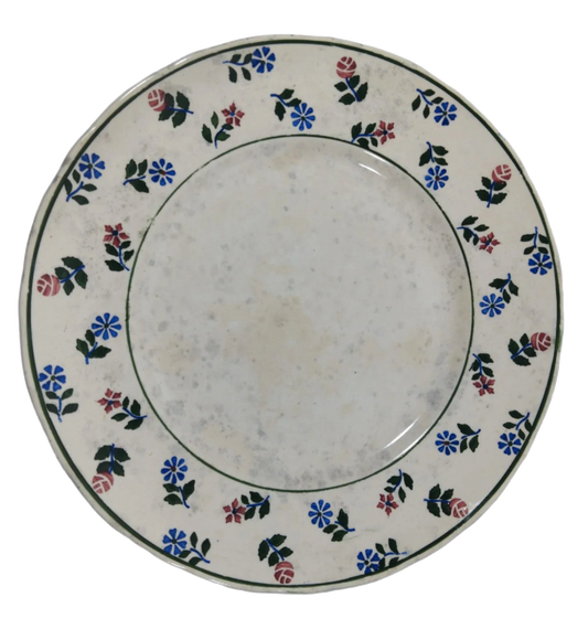 Sacavém Hand-Painted Floral Plate, 19th Century