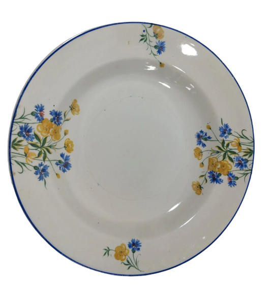 Sacavém Hand-Painted Floral Plate, Early 20th Century