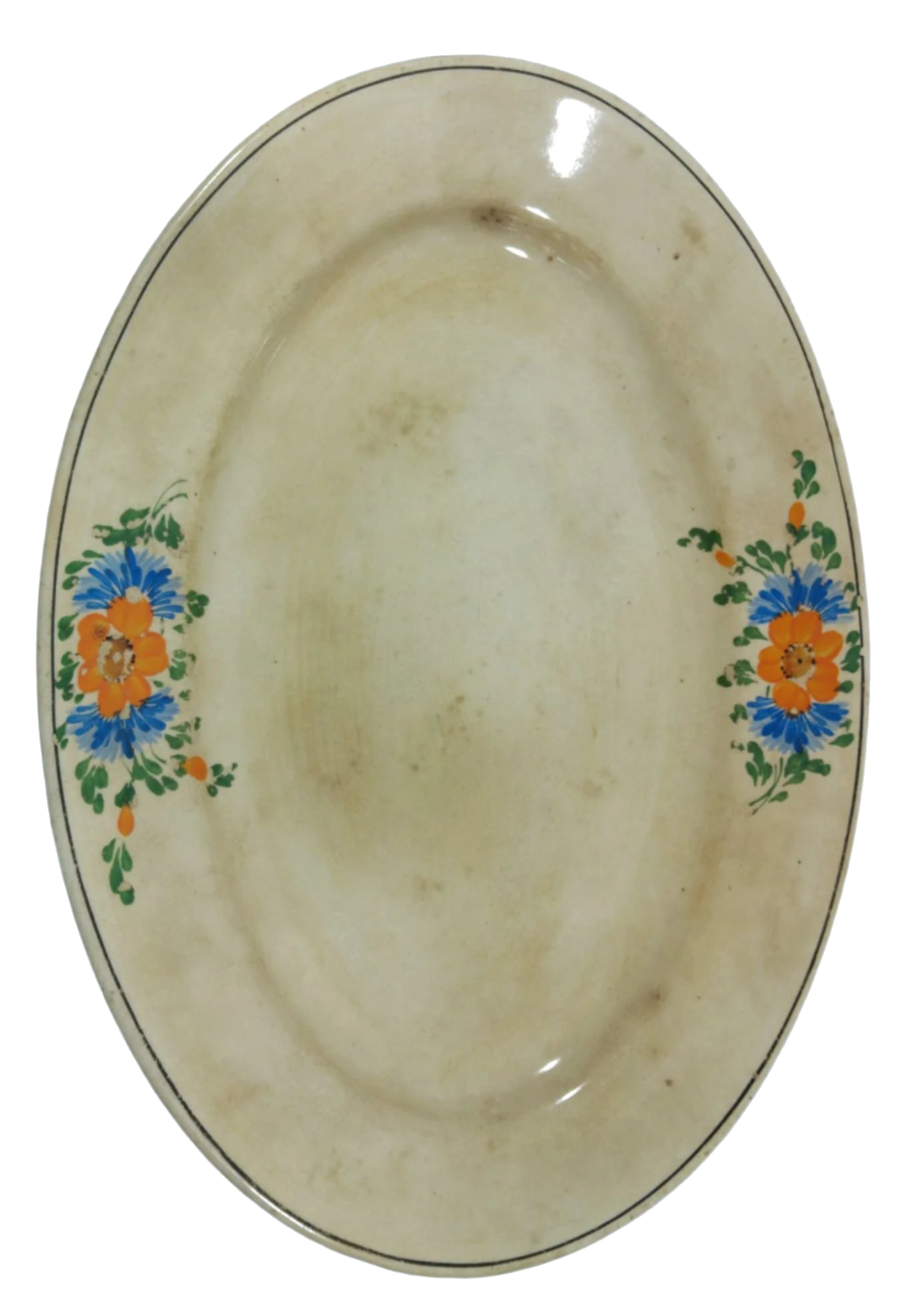 Sacavém Travessa Oval com Desenho Floral, 36 cm