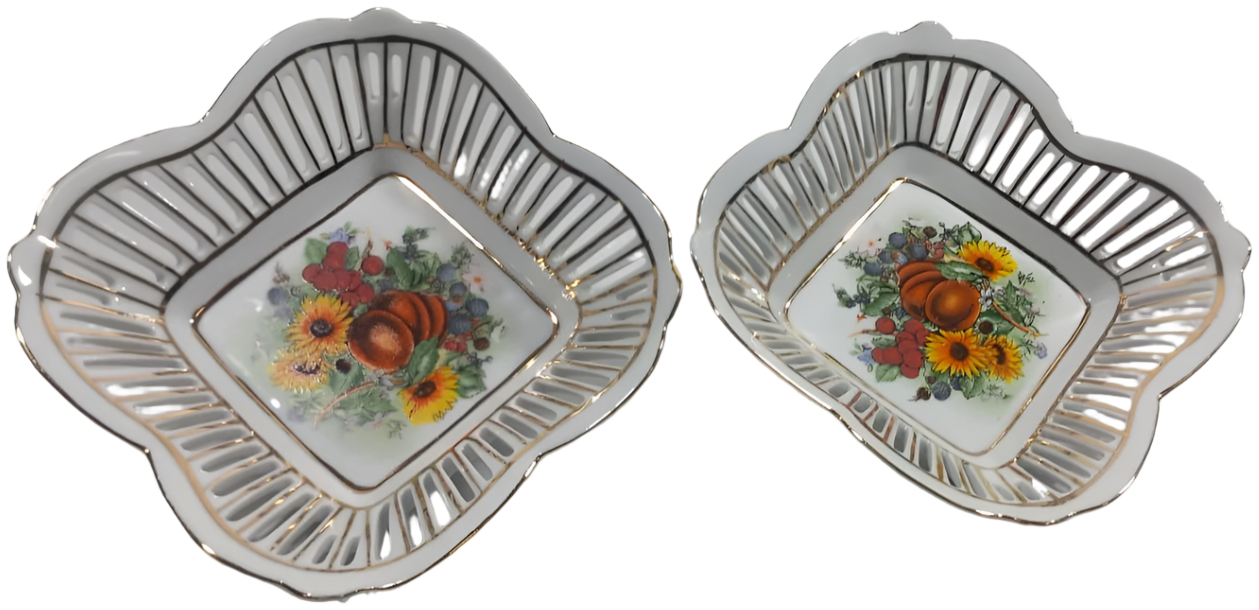 Set of Two Vintage Portuguese Fruit Bowls